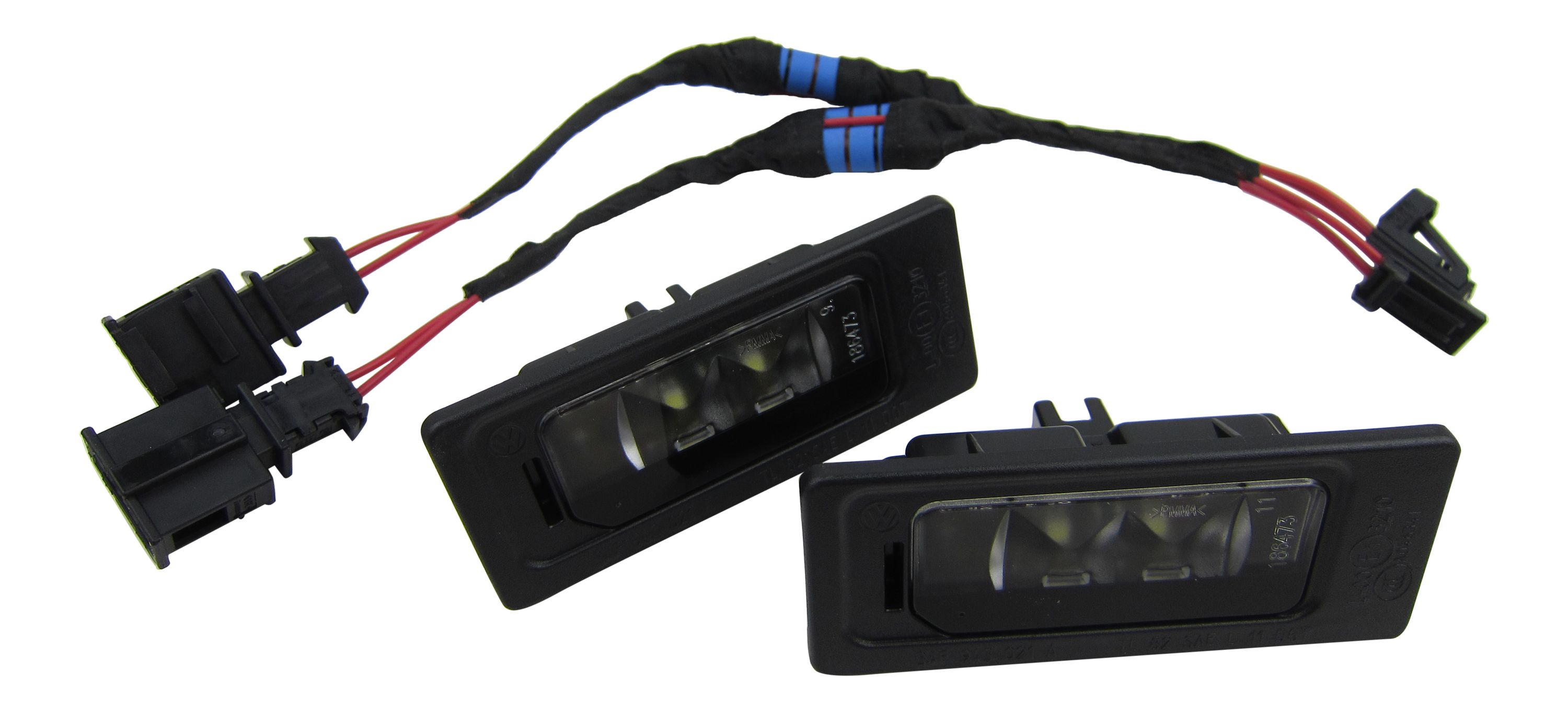 2x Original Skoda LED Kennzeichenbeleuchtung CanBus Anschluss Adapter Kabel  #3AF 
