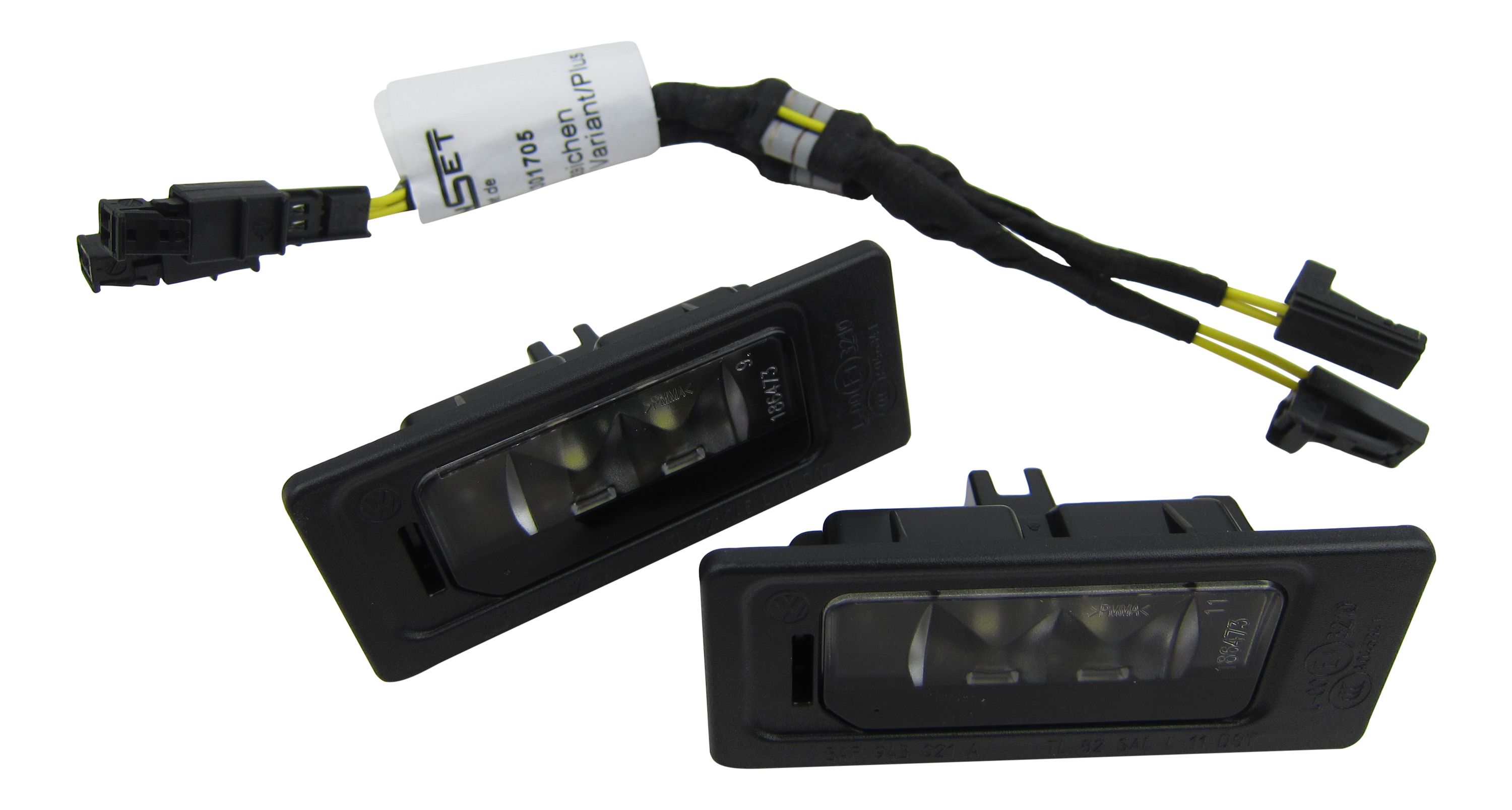 2x Original VW LED Kennzeichenbeleuchtung + CanBus Anschluss Adapter Kabel #3AF