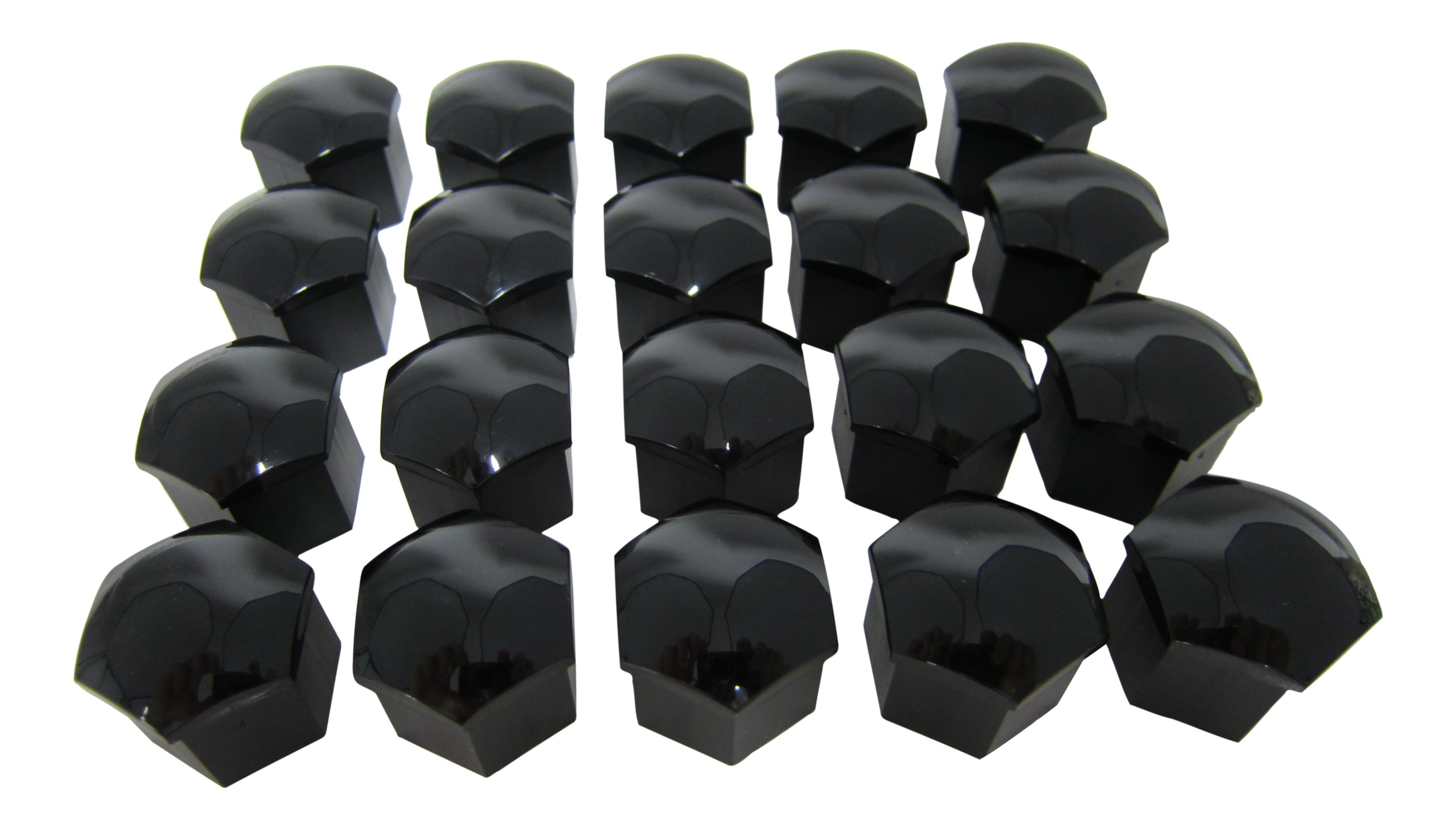 20x Original Seat Skoda Radschrauben Abdeckkappe Abdeckung Kappen SCHWARZ GLANZ