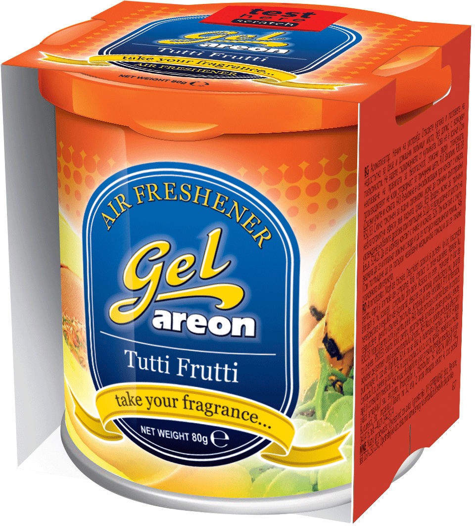 Original Areon Gel CAN Auto Duftdose Duftbaum Lufterfrischer DECKEL Tutti Frutti