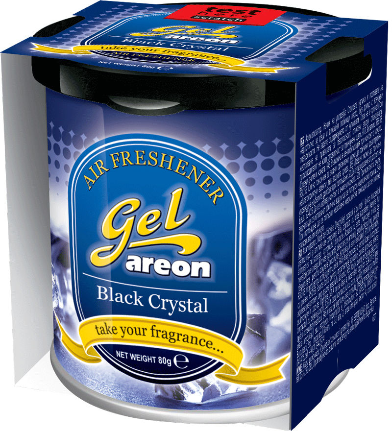 Original Areon Gel CAN Duftdose Duftbaum Lufterfrischer + DECKEL Black Crystal