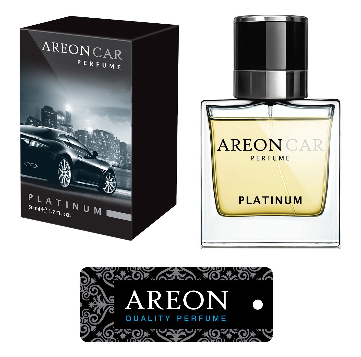Original Areon LUX Auto Parfüm Lufterfrischer Duftdose Duftbaum PLATIN LINE 50ml