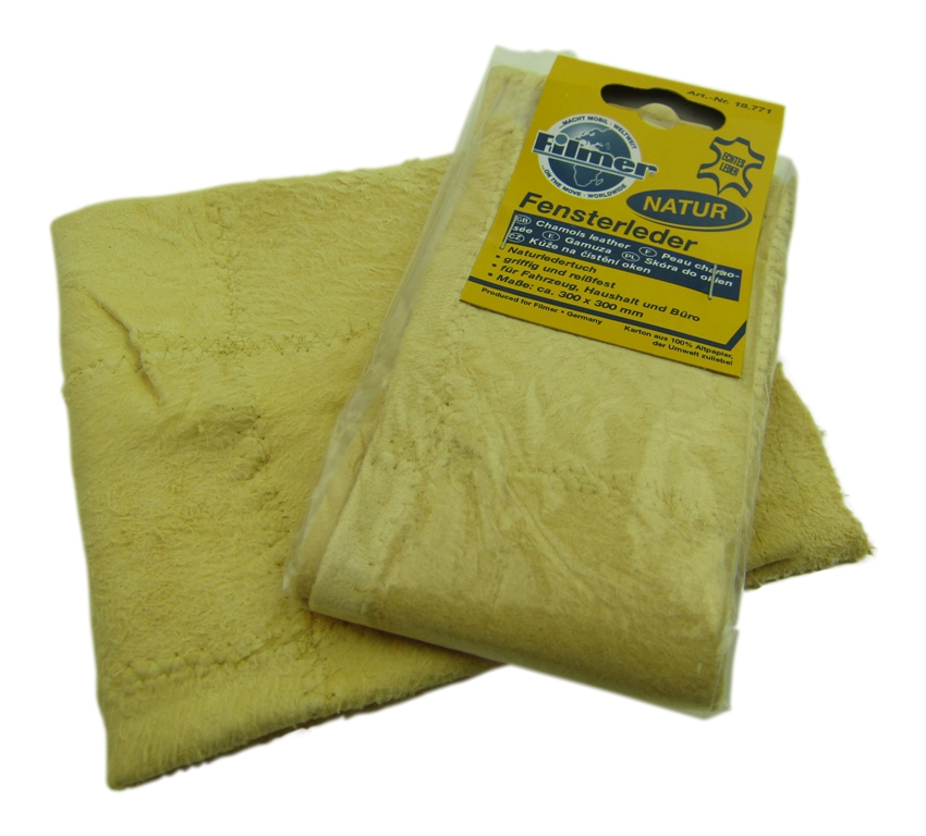 PROFI PREMIUM Natur ECHT-Leder Autoleder Fensterleder Ledertuch Lappen Schwamm