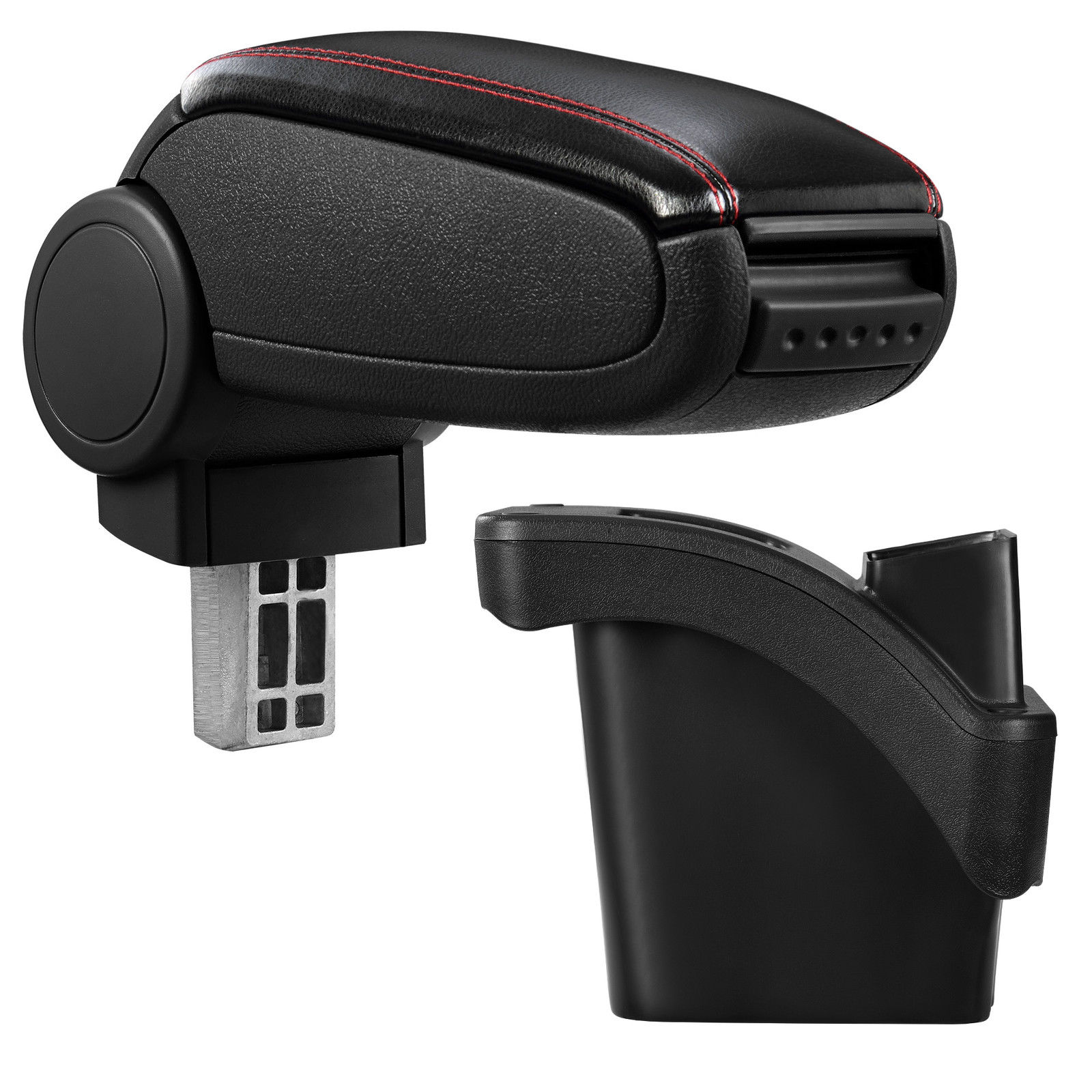 Armlehne Mittelarmlehne Leder Bezug Schwarz Rot für Renault Megane II 2 2002-