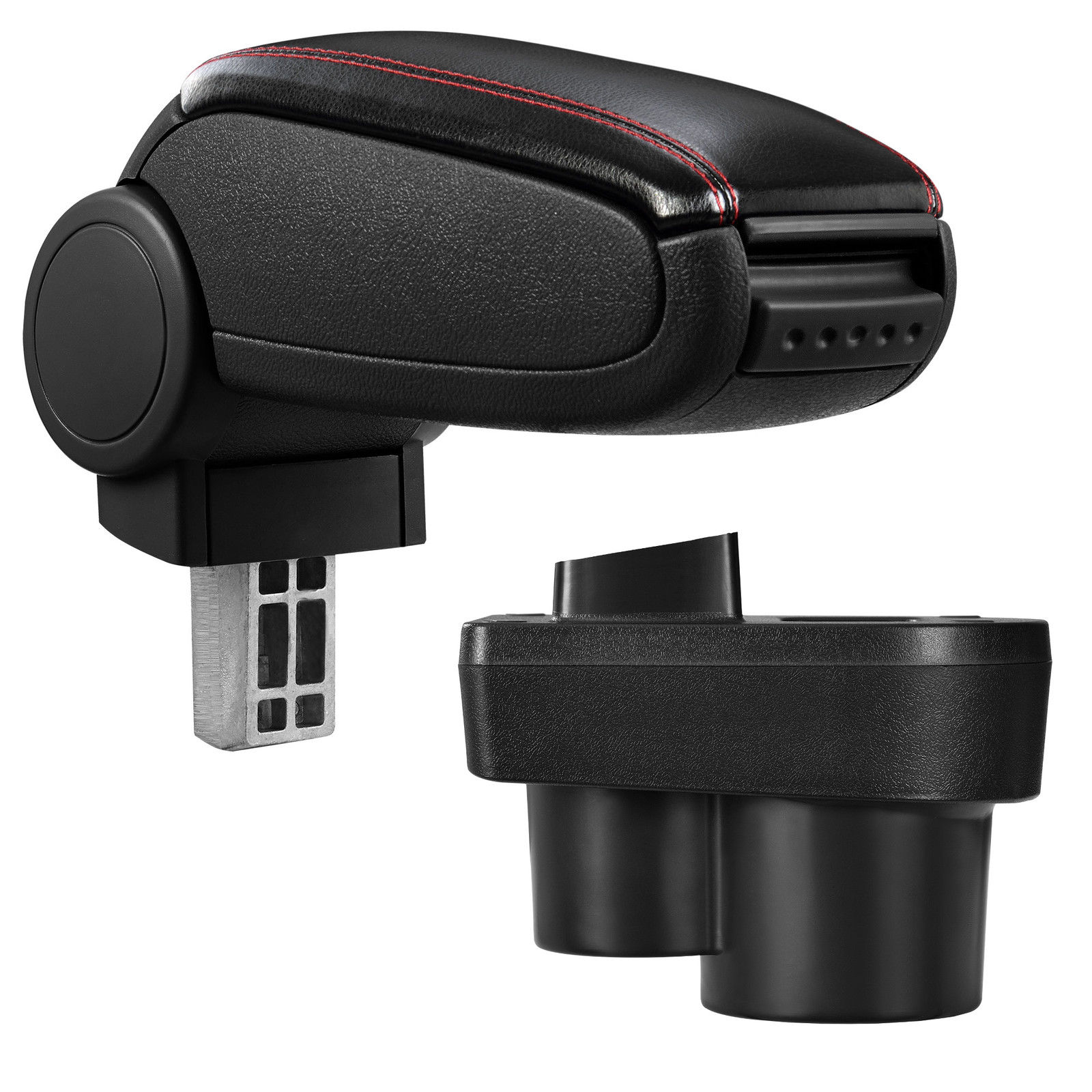 Armlehne Mittelarmlehne Leder Bezug Schwarz / Rot für Skoda Rapid Typ NH 2012-