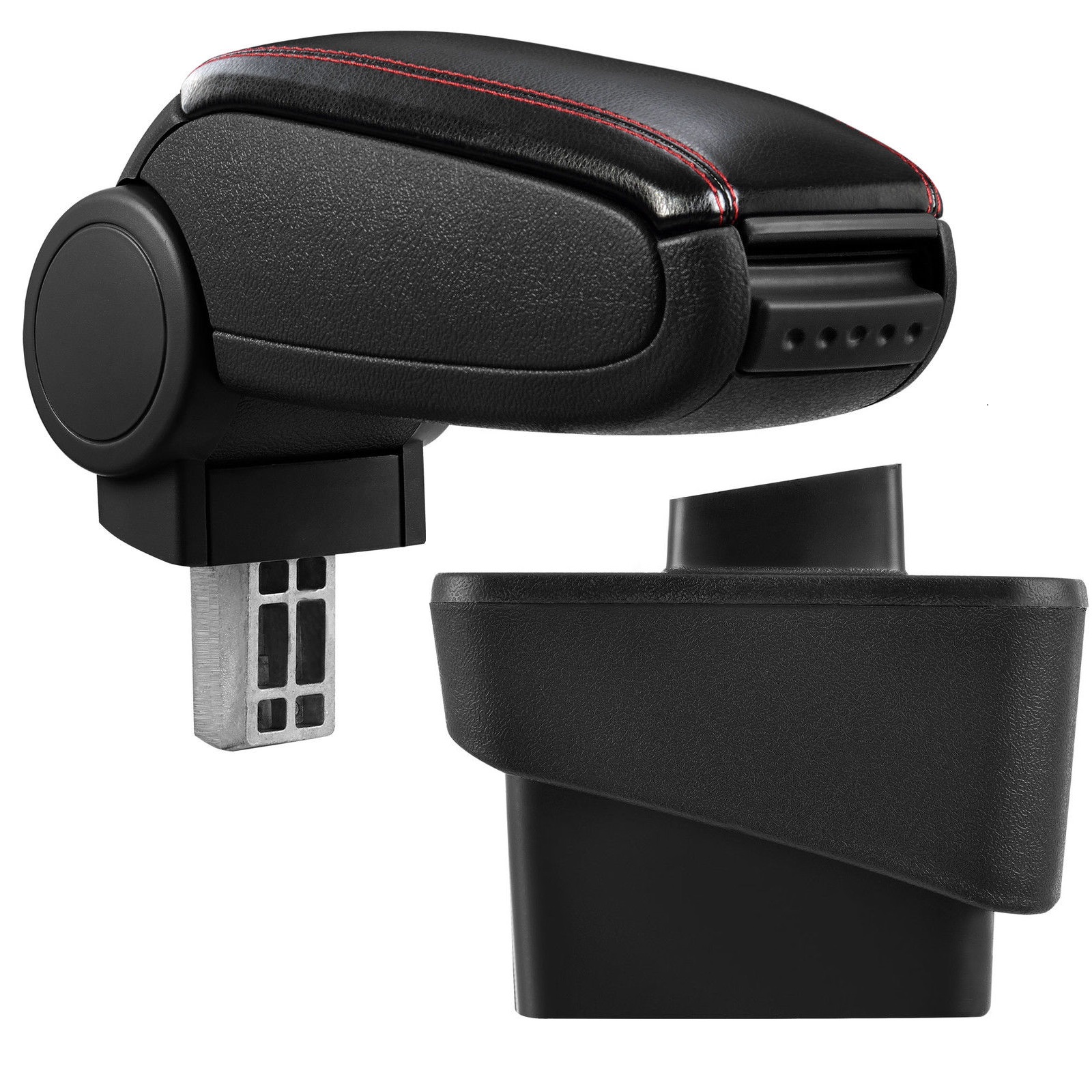 Armlehne Mittelarmlehne  Leder Bezug Schwarz / Rot für Audi A1 8X + Sportback