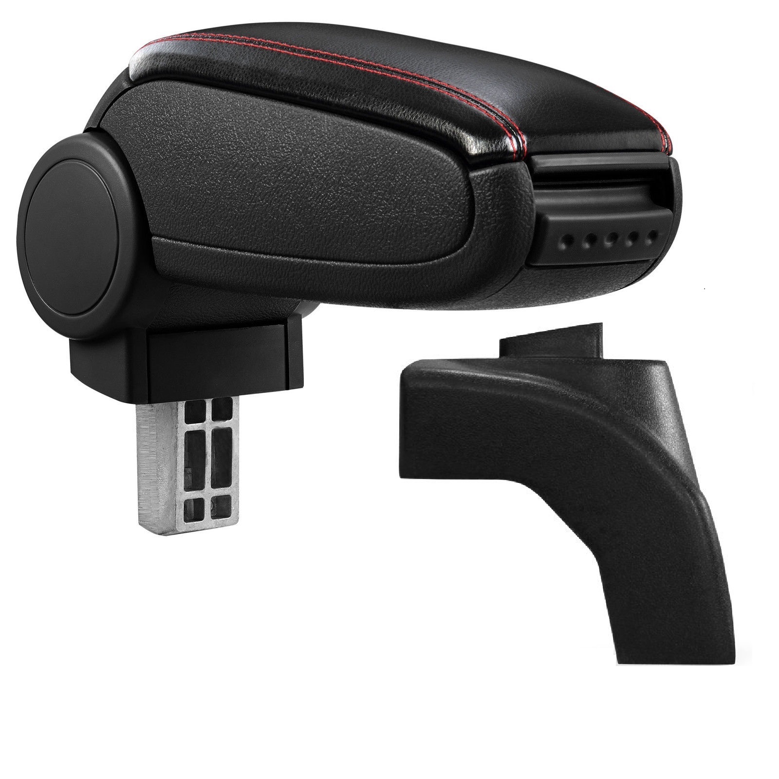 Armlehne Mittelarmlehne MAL Leder Bezug Schwarz / Rot für VW Golf 6 VI