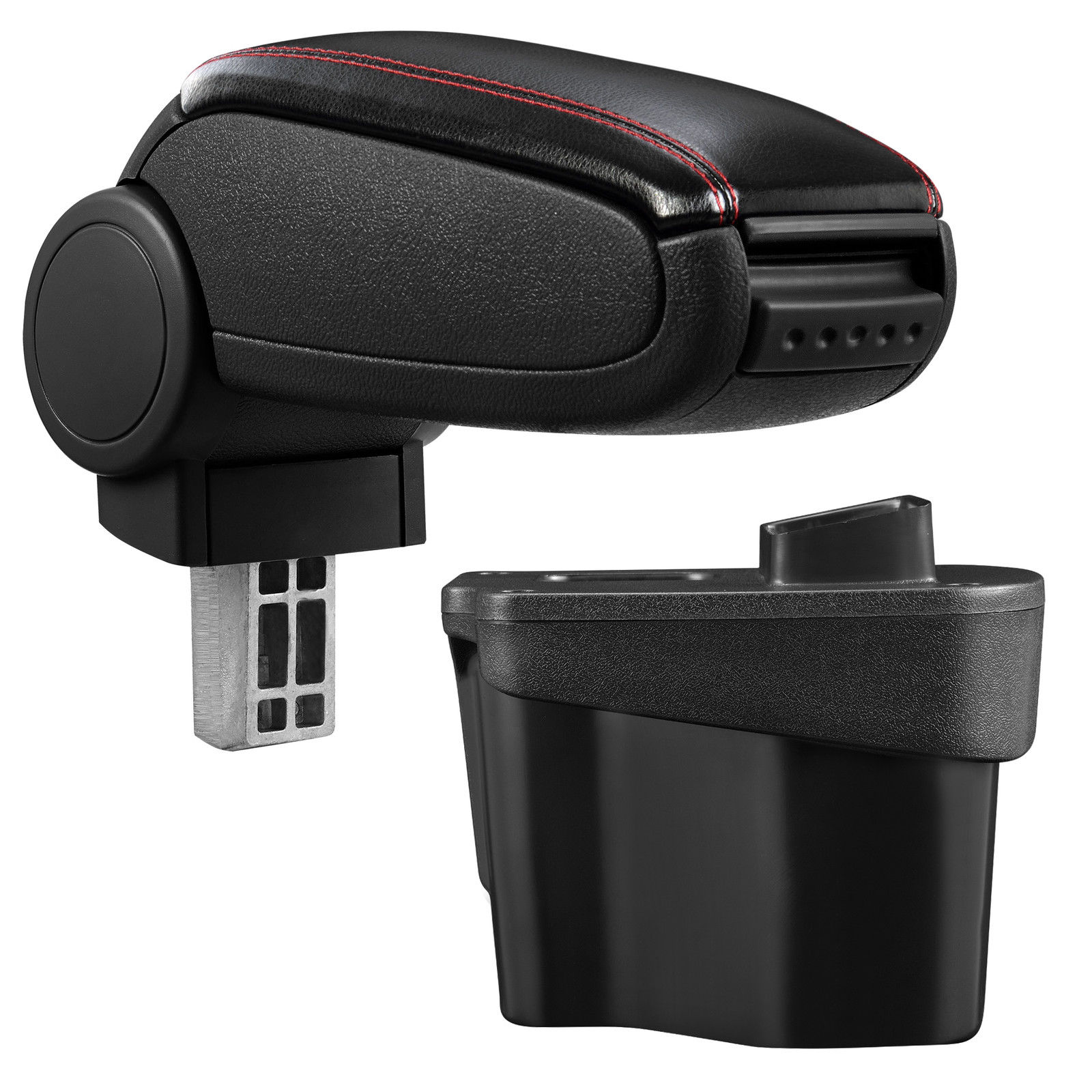 Armlehne Mittelarmlehne Leder Bezug Schwarz / Rot für Kia Rio III 3 ab 2011-