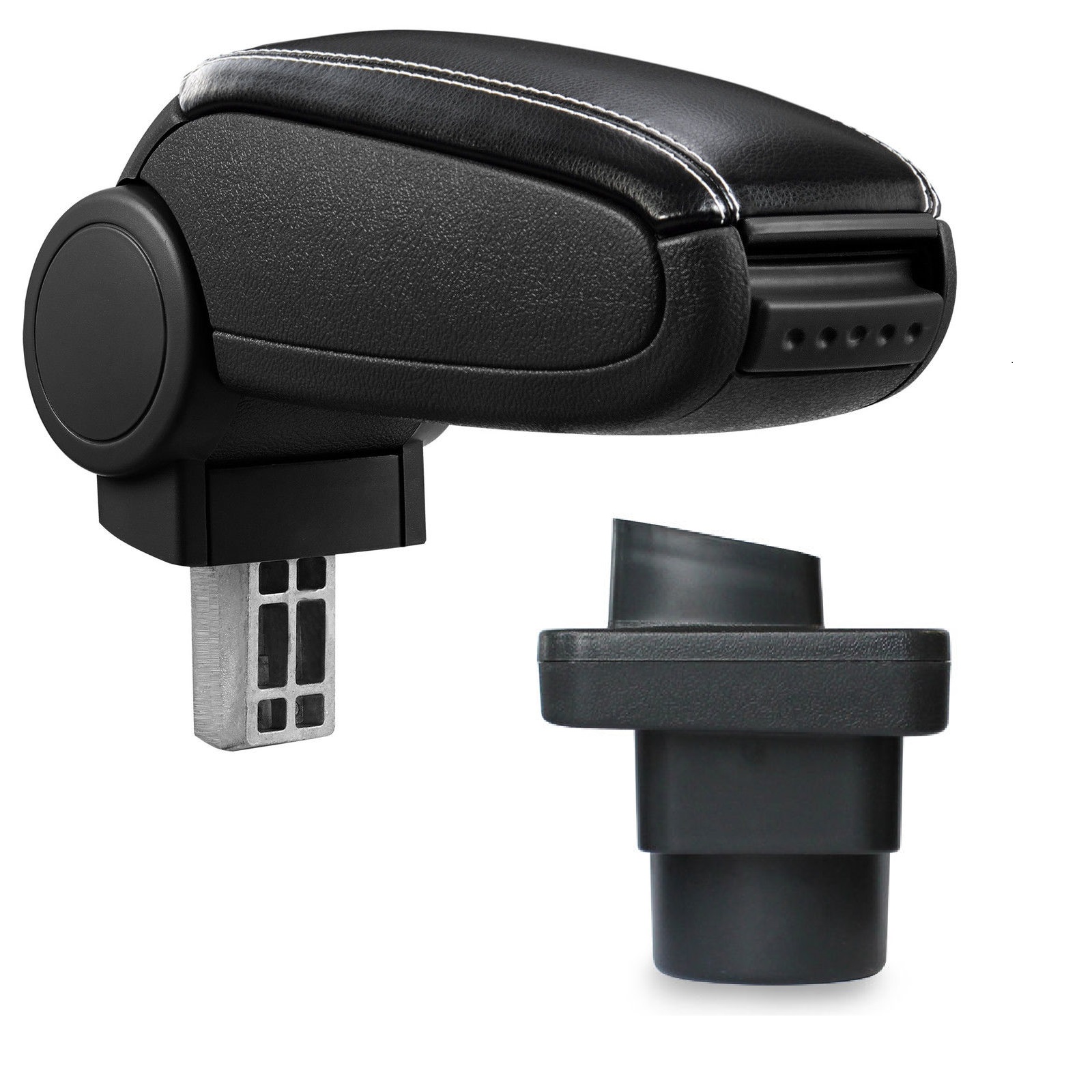 Armlehne Mittelarmlehne Leder Bezug Schwarz Weiß für Skoda Fabia 1 6Y 1999-2007