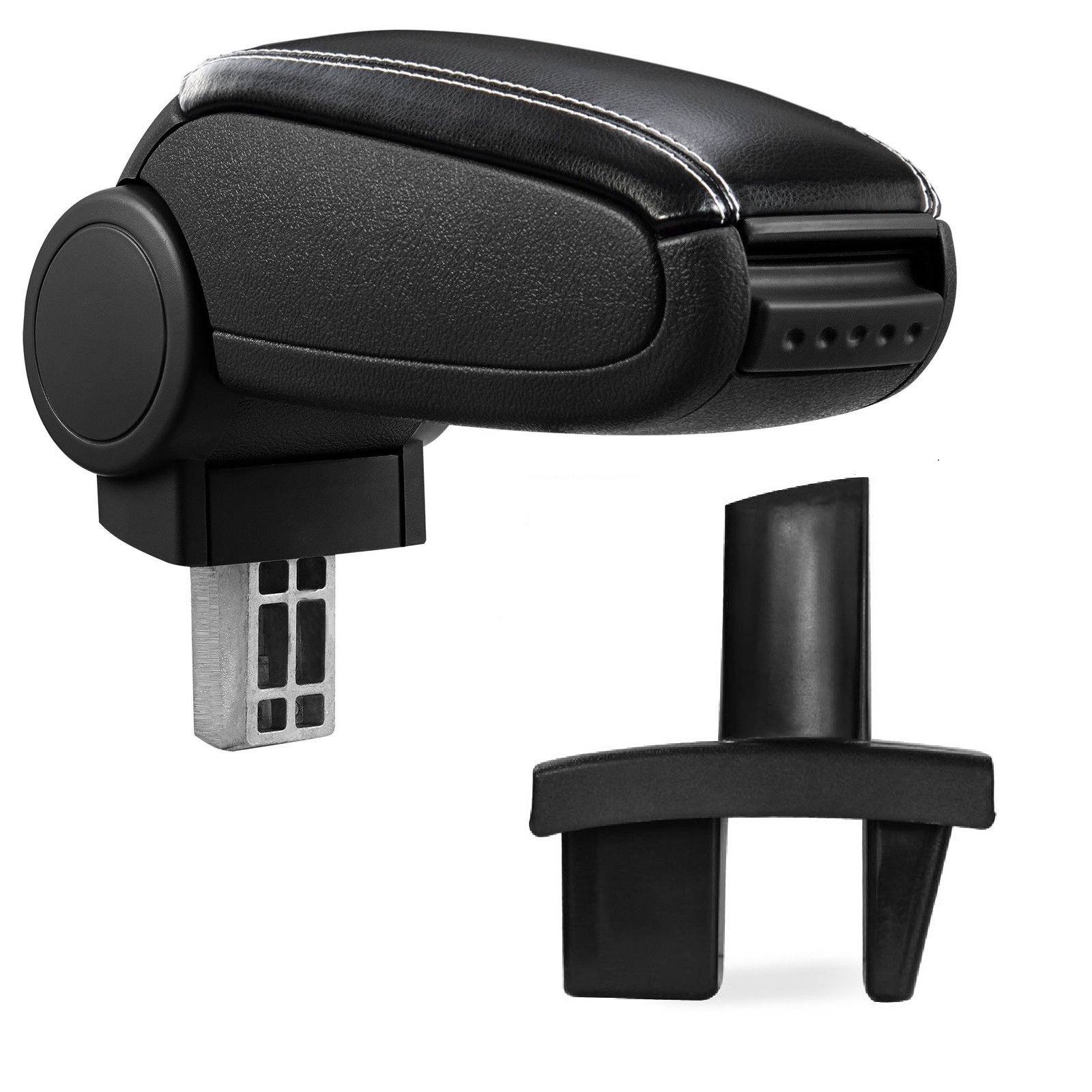 Armlehne Mittelarmlehne MAL Leder Bezug Schwarz / Weiß für Peugeot 307 2004-