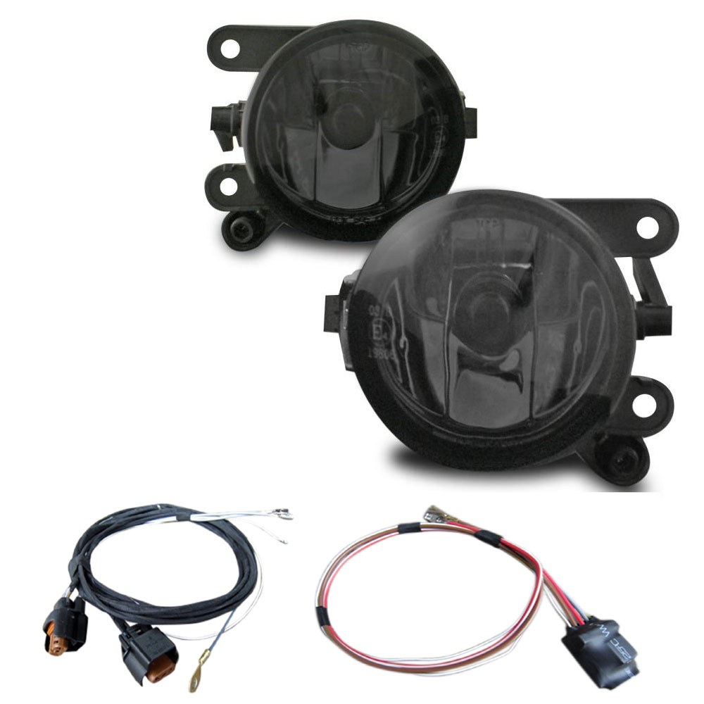 Nebelscheinwerfer NSW Klarglas SCHWARZ Kabelbaum + Modul HB4 L+R für VW Amarok