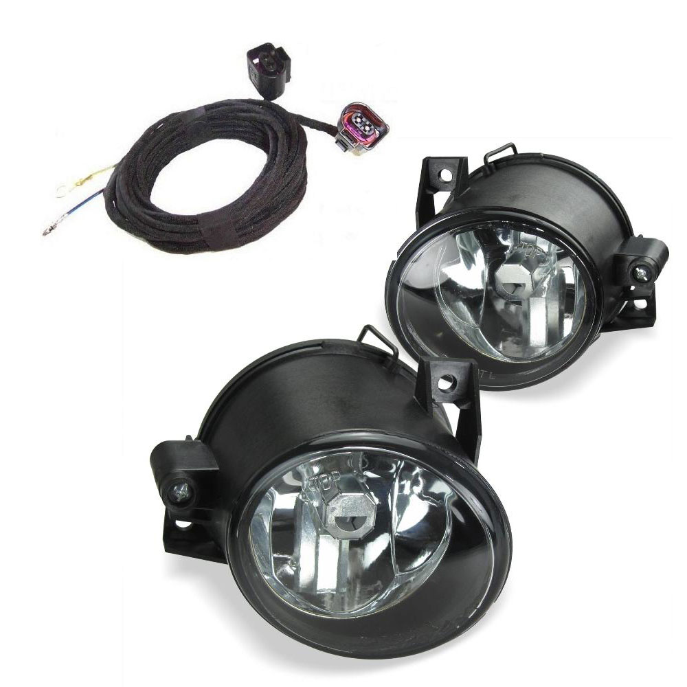 Nebelscheinwerfer Klarglas H3 Birnen + Kabelbaum für Seat Leon II 1P Toledo 5P