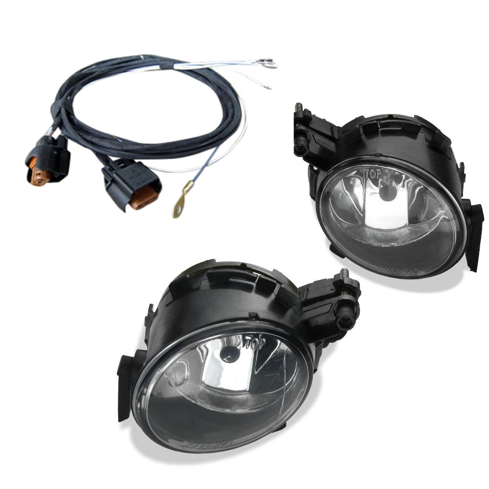Nebelscheinwerfer Klarglas HB4 Birnen + Kabelbaum für Seat Leon II 1P Toledo 5P