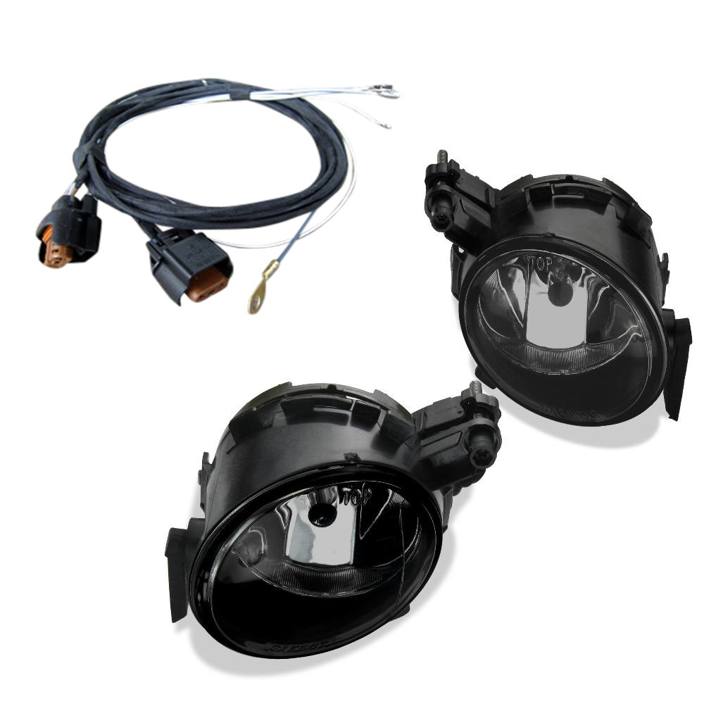 2x Nebelscheinwerfer Klarglas Schwarz HB4 + Kabelbaum für Seat Altea Ibiza V 6J