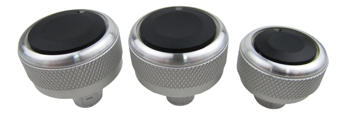 Alu Chrom Schalter Drehschalter Regler SET Heizung Klima AC Lüftung #2 für VW