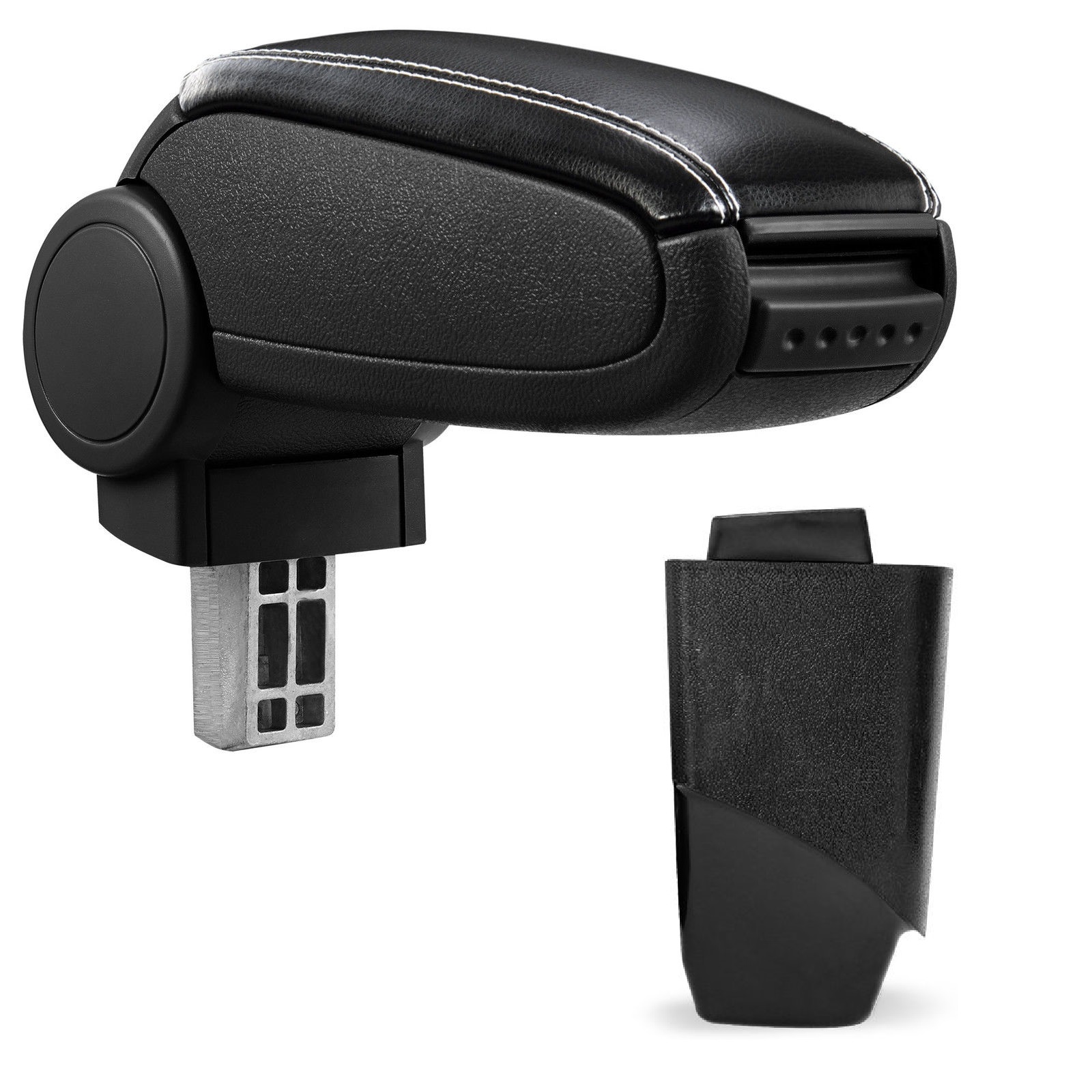 Armlehne Mittelarmlehne Leder Bezug Schwarz / Weiß für Peugeot 206 + 206 CC