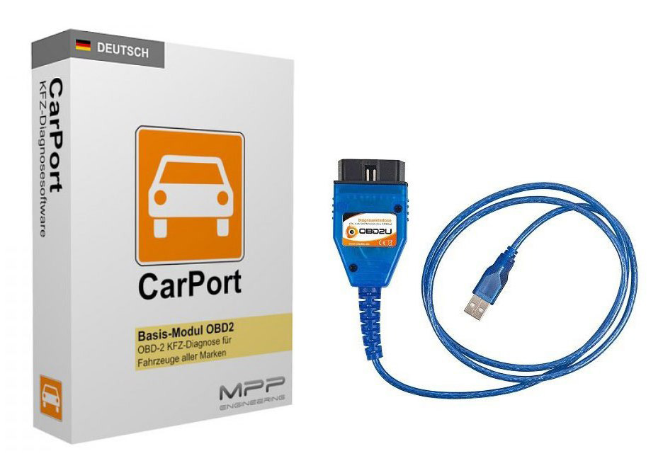 USB OBD KKL Diagnose CarPort BASIS SOFTWARE K-Leitung für VW Audi Seat Skoda