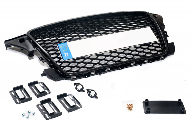 Kühlergrill Sportgrill Waben Gitter Kennzeichenhalter für Audi A3 S3 8P 04/2008-