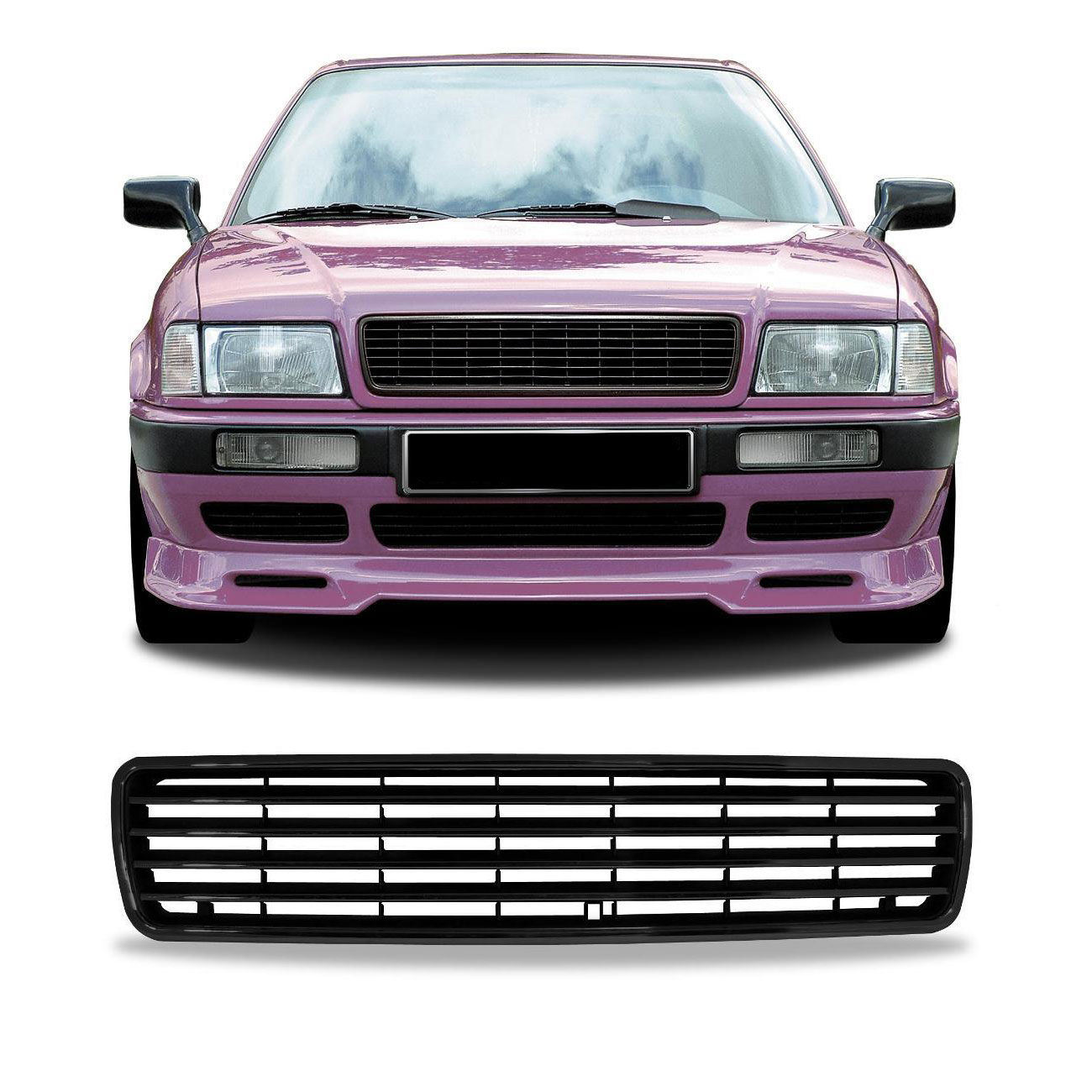 Kühlergrill Sportgrill Gitter Front Grill in Schwarz für Audi 80 B4 + Avant