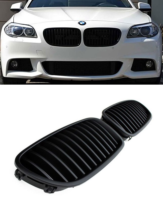 PREMIUM Kühlergrill Sport Grill Gitter Front Schwarz für BMW F10 F11