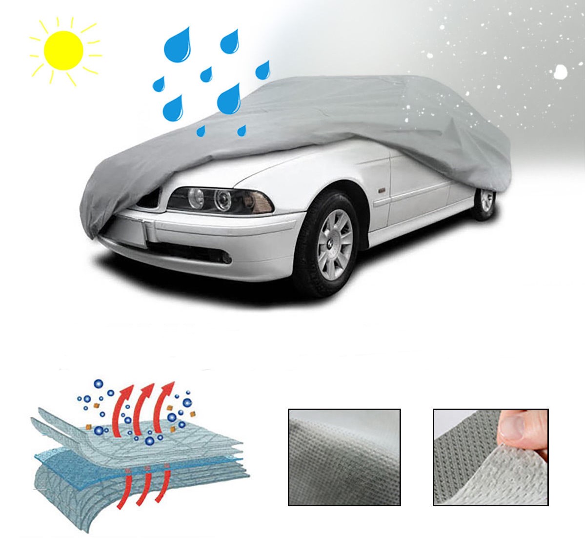 PREMIUM 4-LAGIG Auto Garage Ganzgarage Autogarage Plane Atmungsaktiv Garage PKW