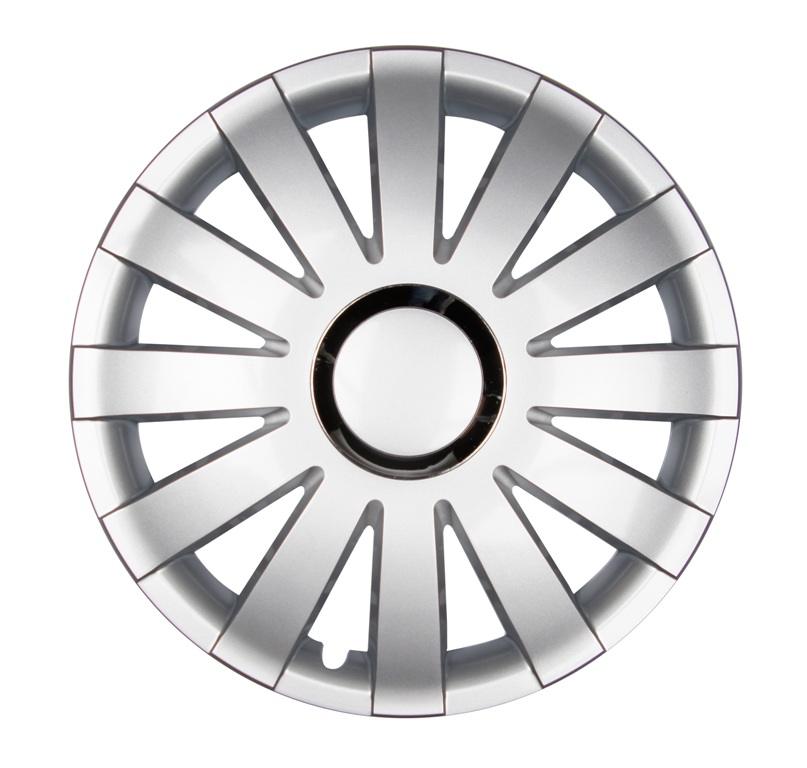 4x PREMIUM Radkappen Modell: Onyx in Silber-Chrom Ring
