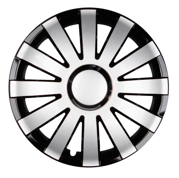 4x PREMIUM Radkappen Modell: Onyx in Schwarz-Silber