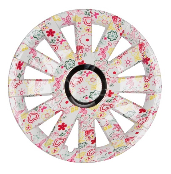 4x PREMIUM Radkappen Modell: Onyx Flower / BlumenLook