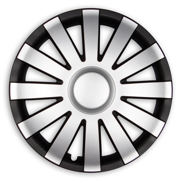 4x PREMIUM Radkappen Modell: Agat LACKIERT Schwarz-Silber