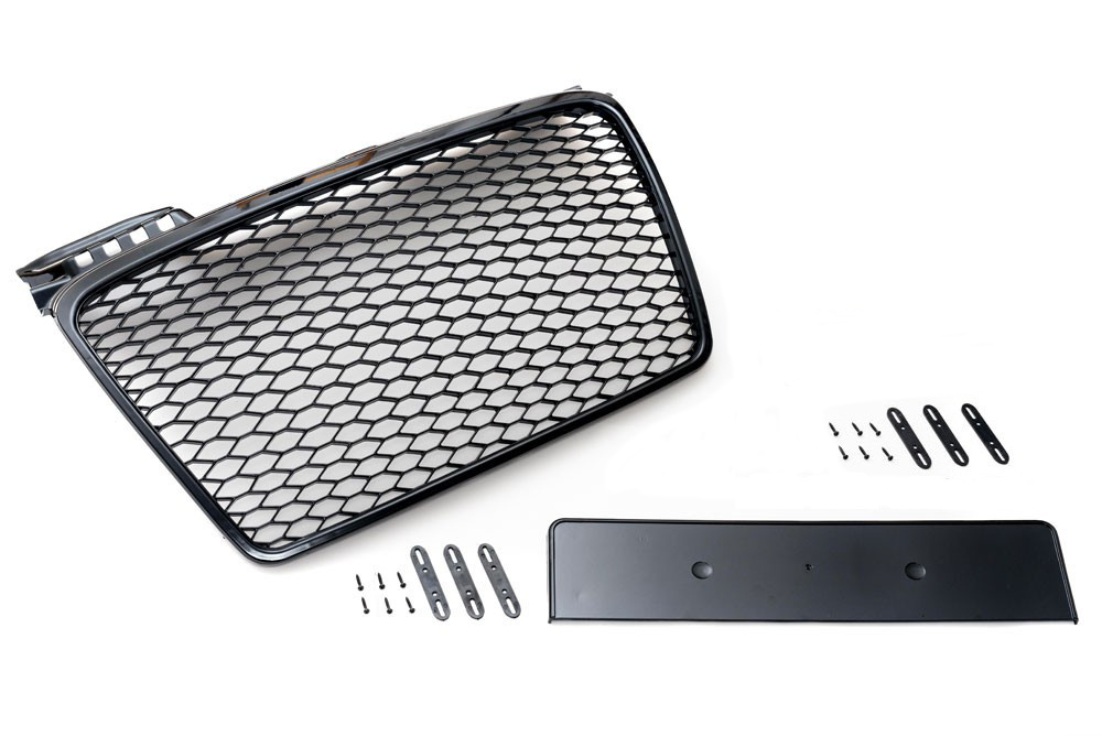 Kühlergrill Sportgrill Waben Gitter Grill Schwarz Glanz für Audi A4 B7 + Cabrio