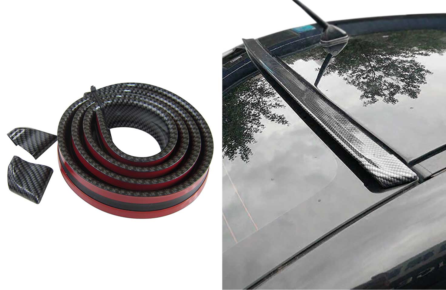 Dachspoiler Heckspoiler Spoiler Blende Lippe Carbon Schwarz für viele Fahrzeuge