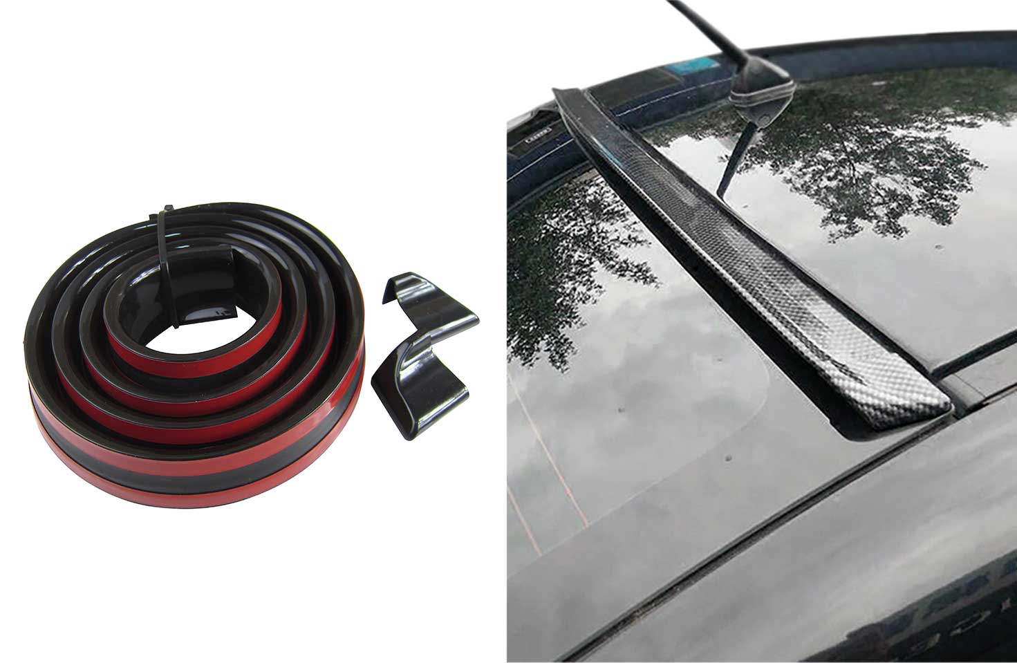 Dachspoiler Heckspoiler Spoiler Blende Lippe Glanz Schwarz für viele Fahrzeuge