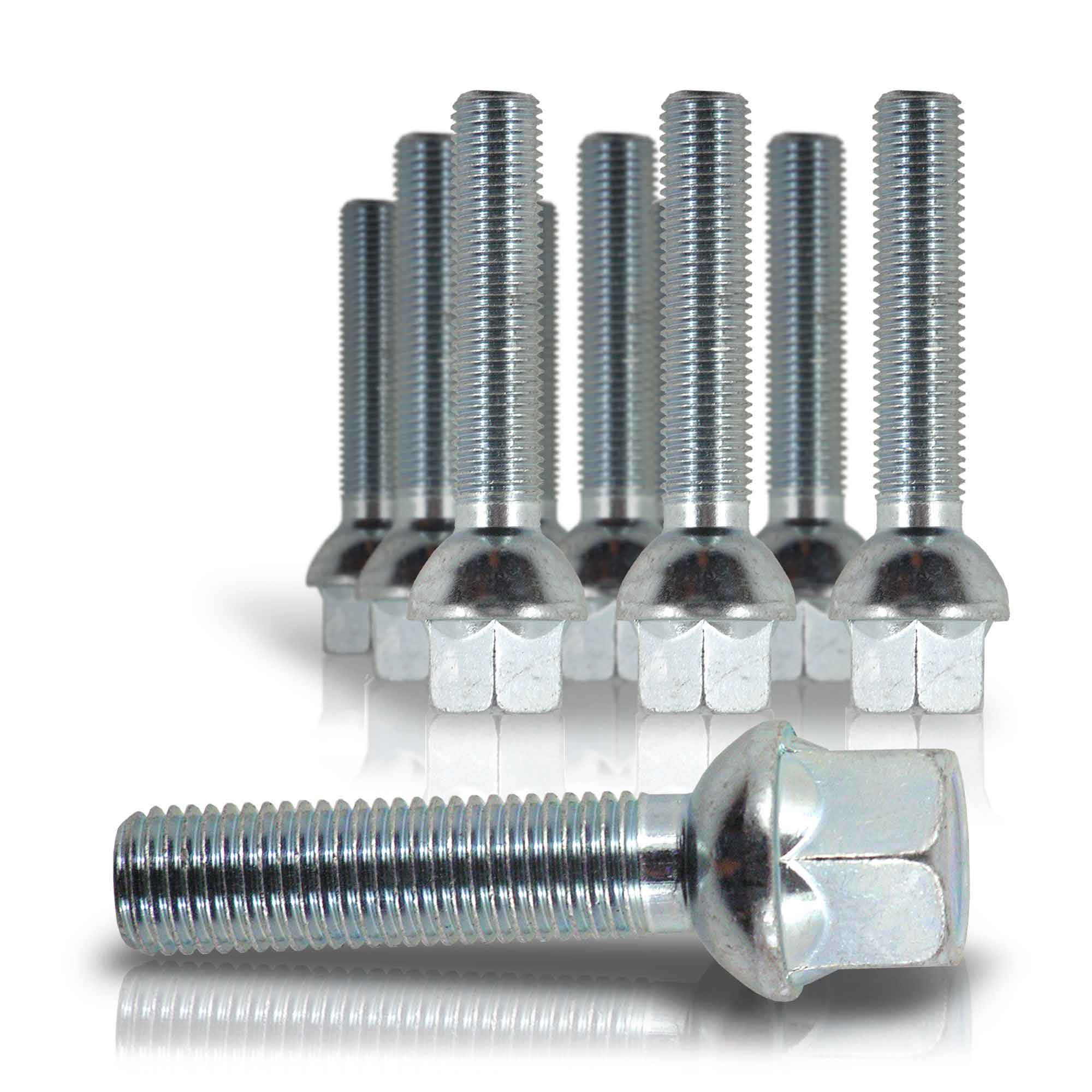 10x Radbolzen Radschrauben Spurverbreiterung Alufelgen Kugelbund M12 x 1,5 30mm