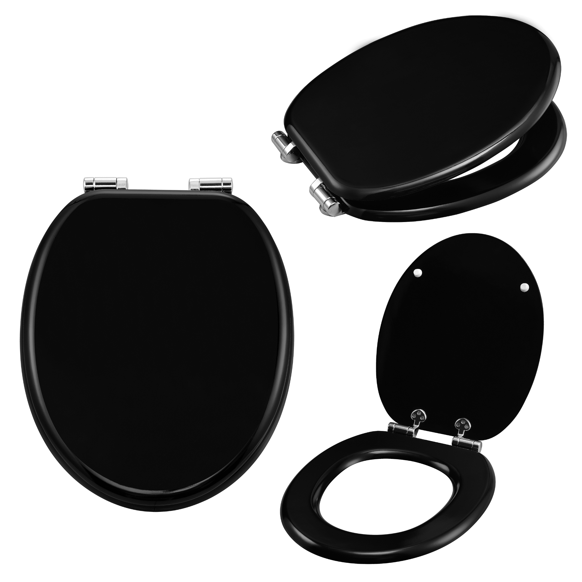WC-Sitz Toilettensitz SOFT-CLOSE Absenkung Klo Brille Klodeckel Schwarz Uni