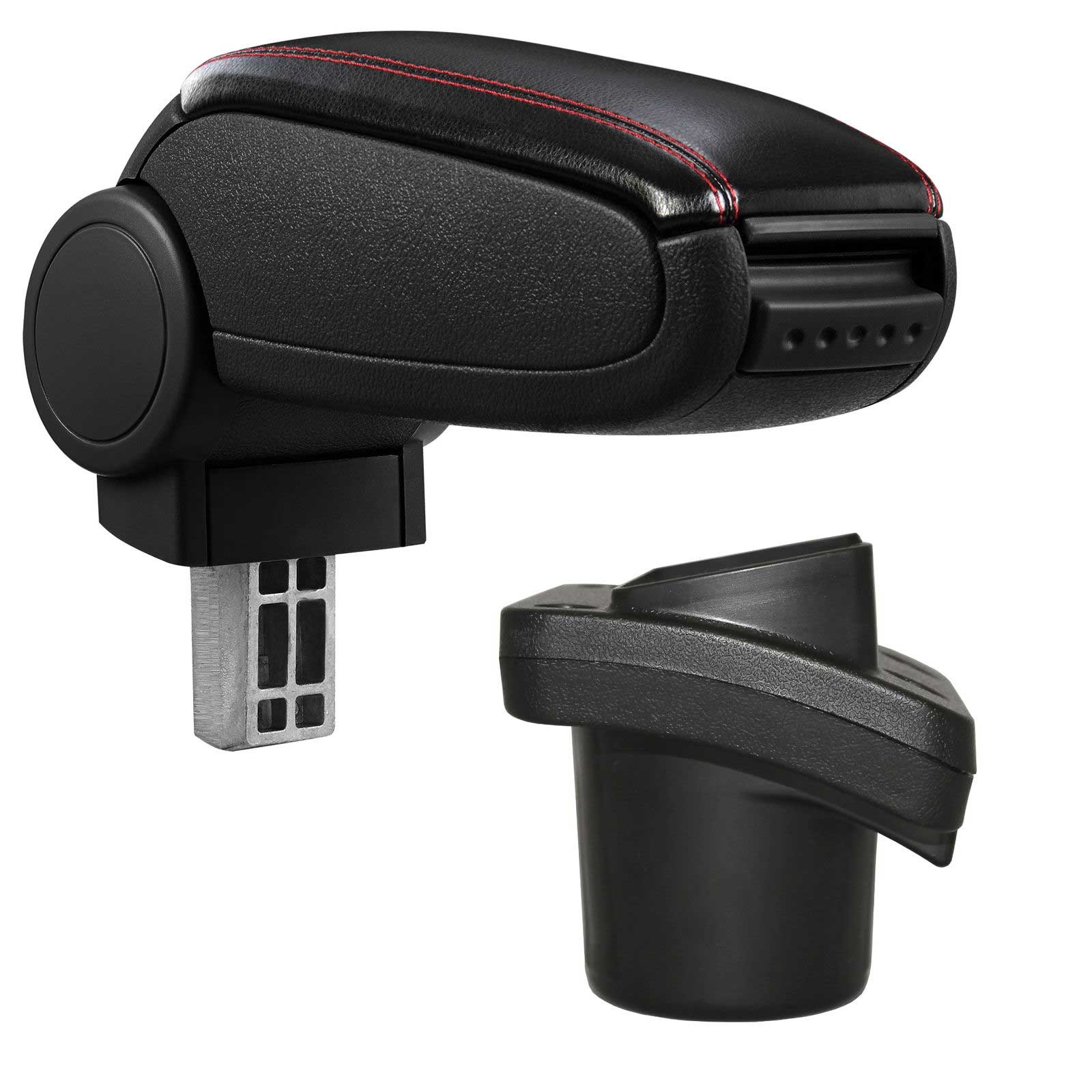 Armlehne Mittelarmlehne MAL KOMPLETT SET Leder Schwarz Rot für Citroen C2 03-09