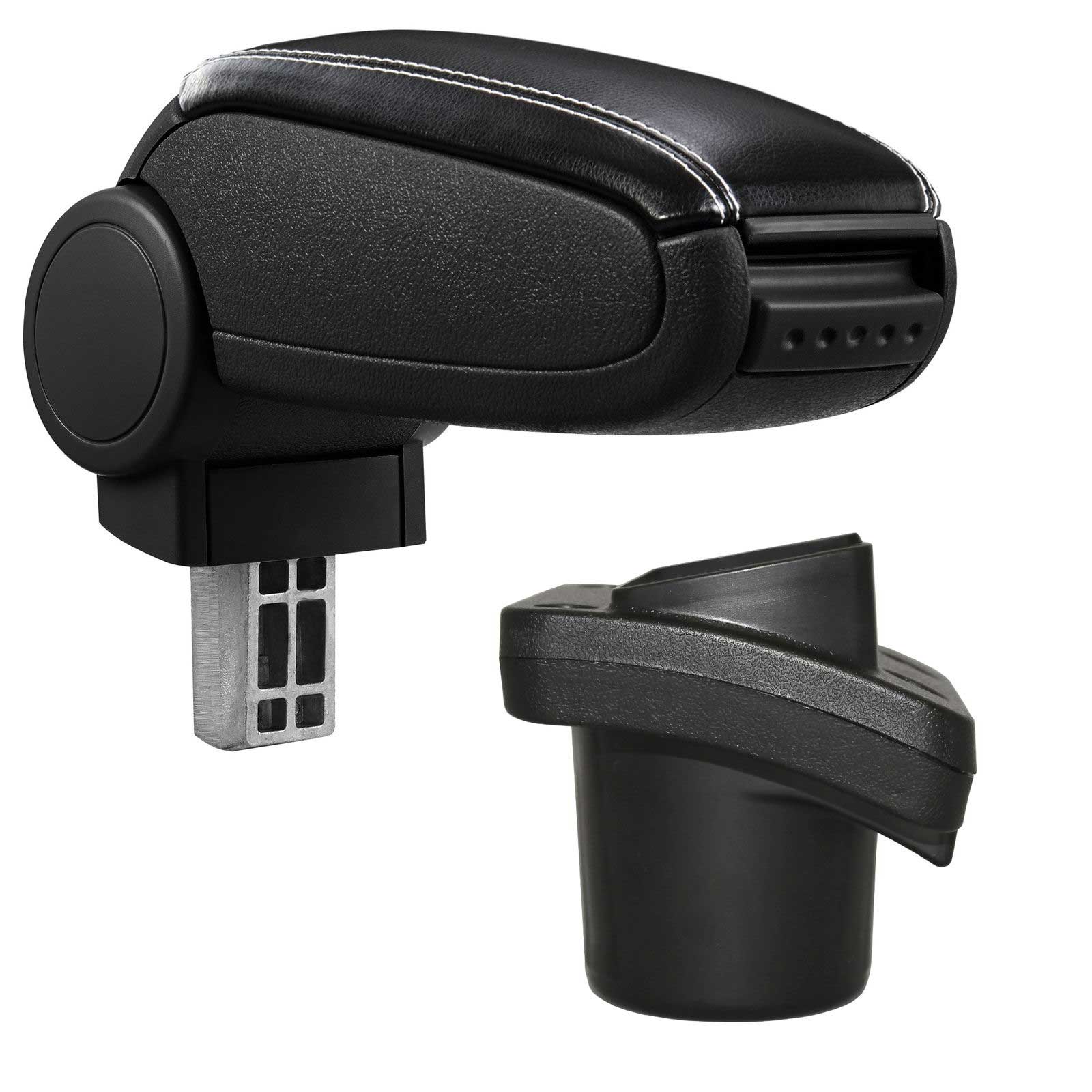 Armlehne Mittelarmlehne MAL KOMPLETT SET Leder Schwarz Weiß für Citroen C2 03-09