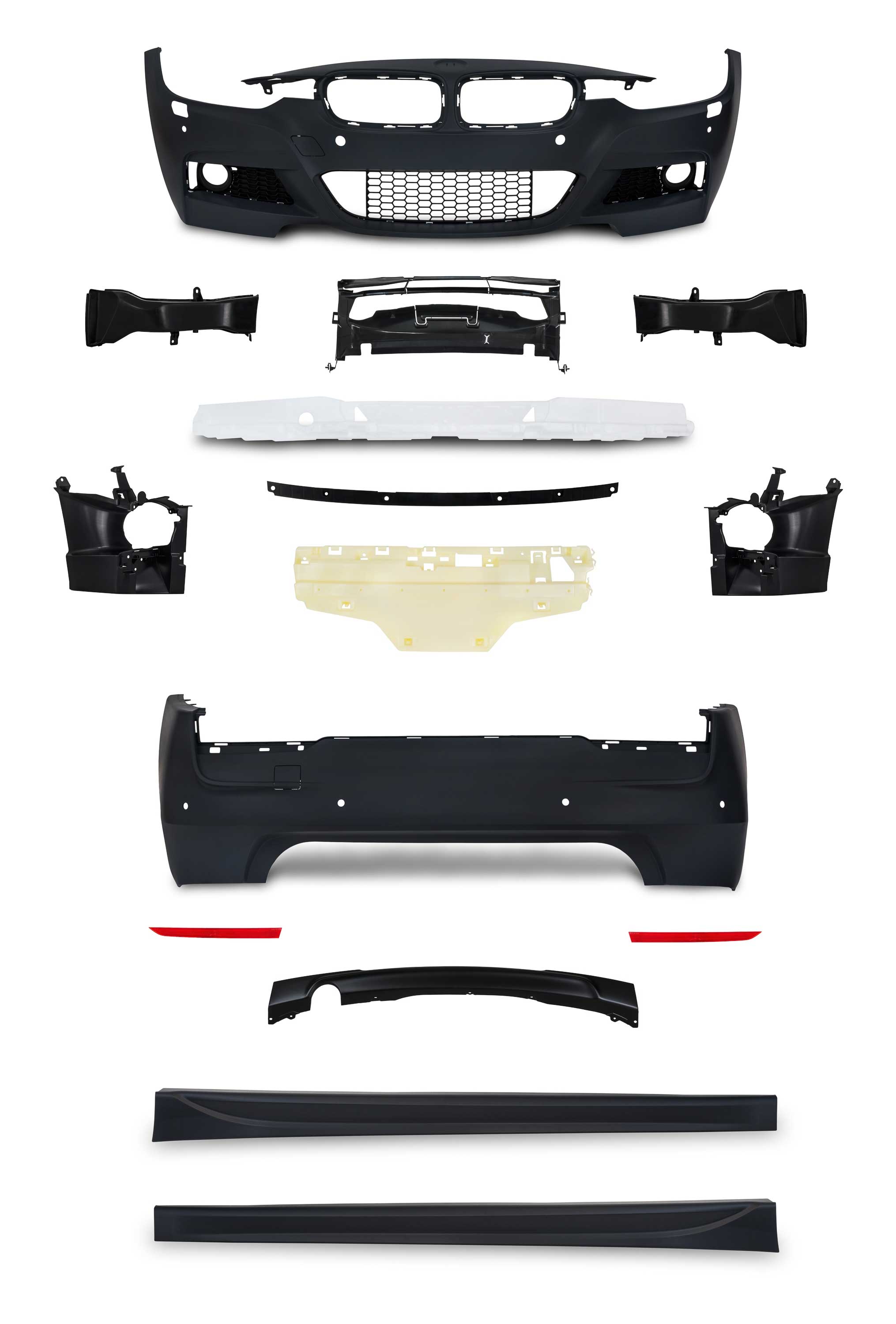 Front Heck Stoßstange Seitenschweller Gitter Spoiler Sport Look für BMW F30