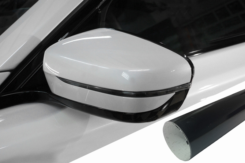 PREMIUM Spiegel Spiegelgehäuse Kappe  Folie Schwarz Glanz viele Fahrzeuge