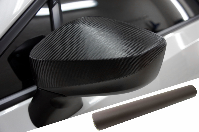 PREMIUM Spiegel Spiegelgehäuse Kappe  Folie Braun Matt für viele Fahrzeuge