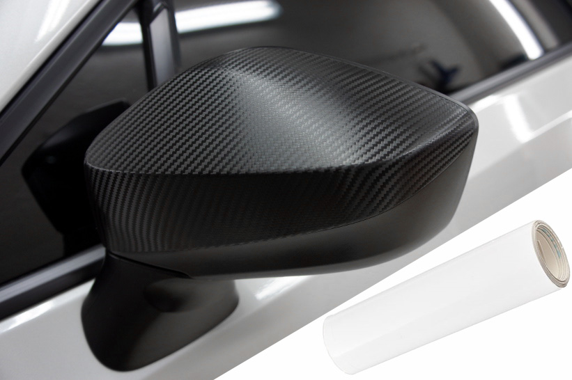 PREMIUM Spiegel Spiegelgehäuse Kappe  Folie Weiß Matt für viele Fahrzeuge