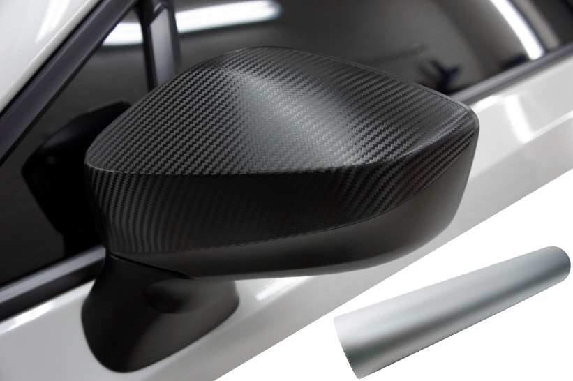 PREMIUM Spiegel Spiegelgehäuse Kappe  Folie Silber Matt viele Fahrzeuge