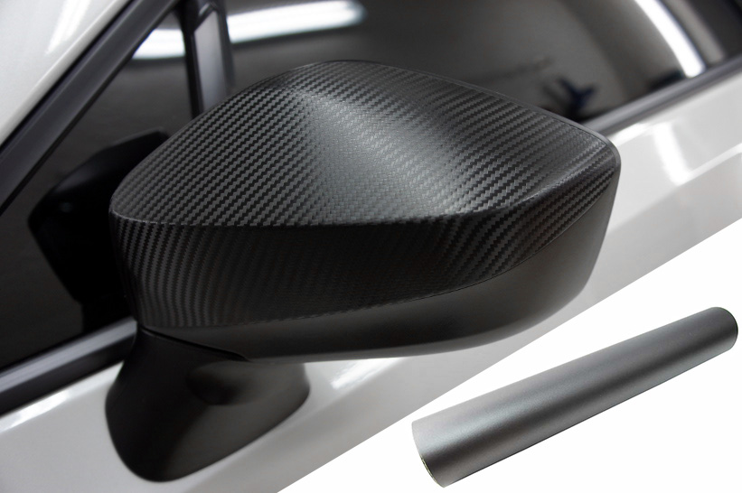 PREMIUM Spiegel Spiegelgehäuse Kappe  Folie Grau Matt für viele Fahrzeuge