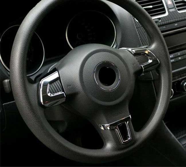 ALU Lenkrad Abdeckung Blenden Clip Chrom Carbon für VW Passat 3C