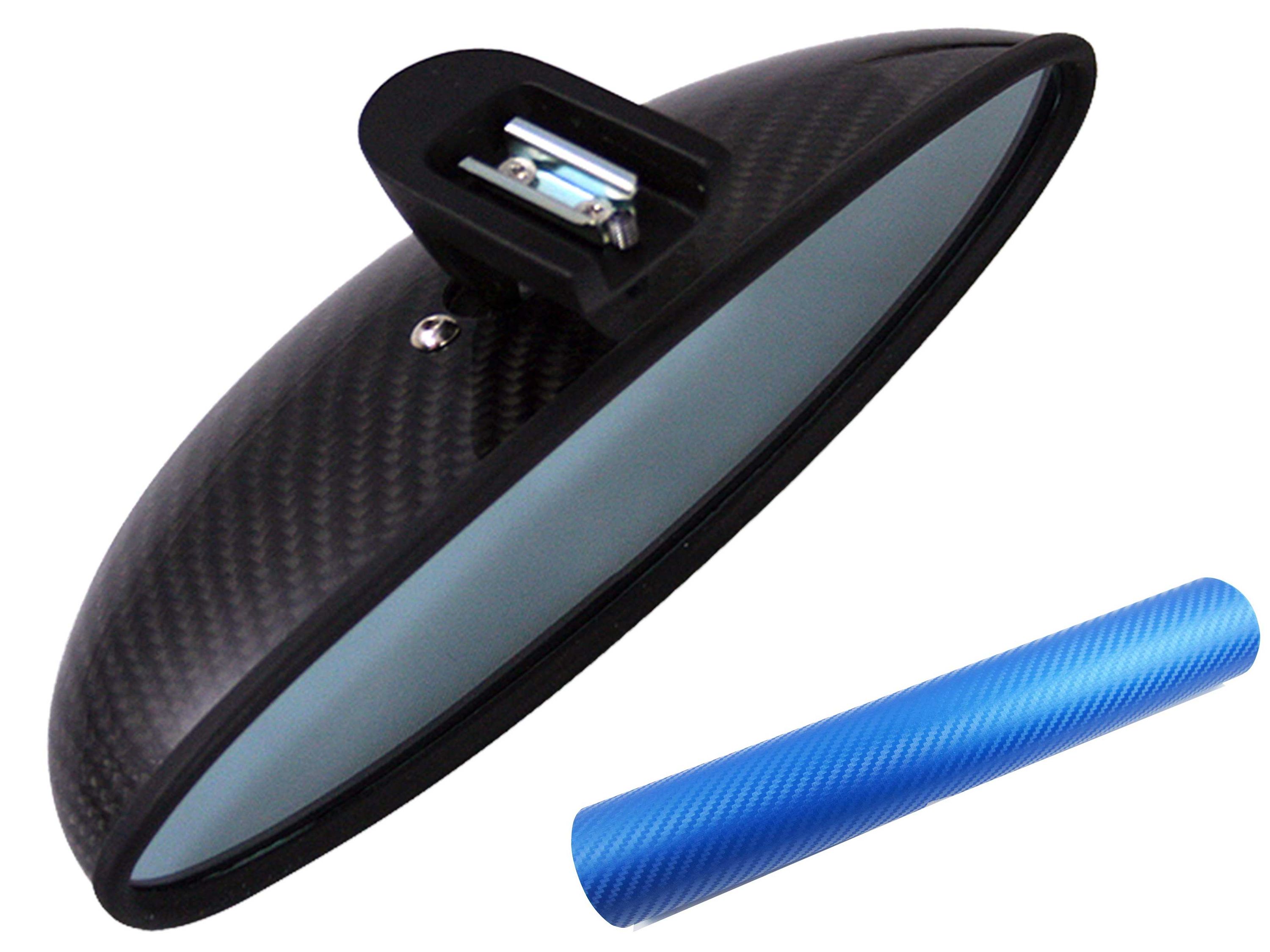 PREMIUM Spiegel Innenspiegel  Folie Set Carbon Blau für viele Fahrzeuge