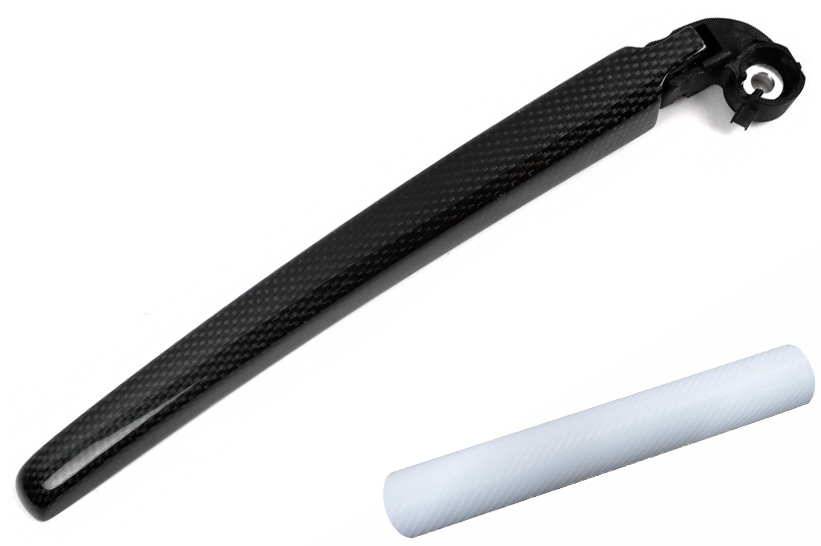 Heckwischer Frontwischer Scheibenwischer Arm  Folie Set in Carbon Weiß