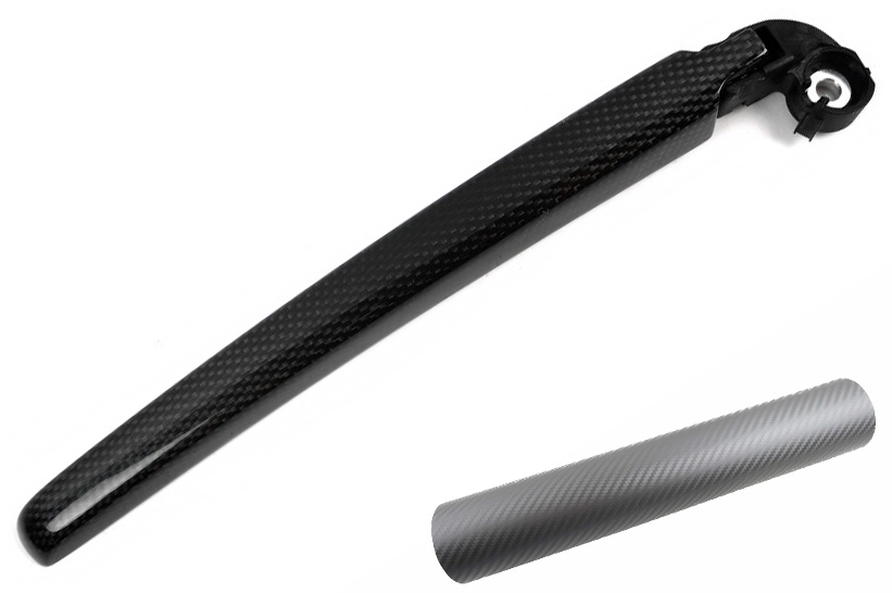 Heckwischer Frontwischer Scheibenwischer Arm  Folie Set in Carbon Grau