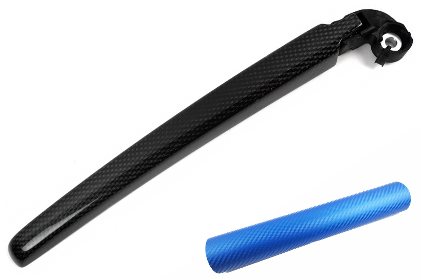 Heckwischer Frontwischer Scheibenwischer Arm  Folie Set in Carbon Blau