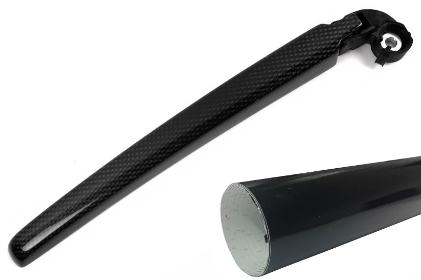 Heckwischer Frontwischer Scheibenwischer Arm  Folie Set in Schwarz Glanz