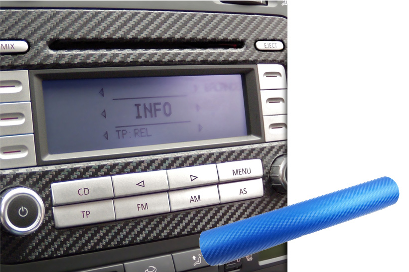 Premium Innenraum Zierleisten Dekor Blende  Folie Auto Set in Carbon Blau