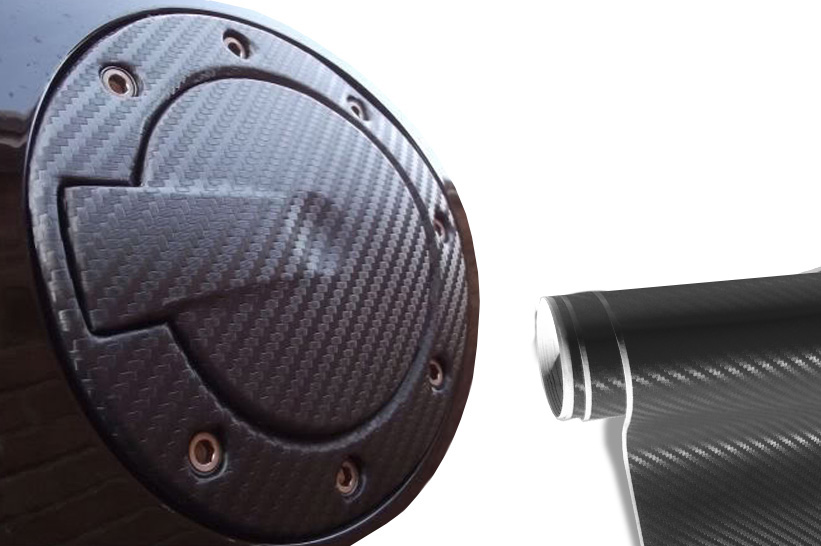Premium Tankdeckel Tank Deckel Auto PKW  Folie Set in Carbon Schwarz